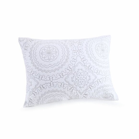 Jessica Simpson Cotton Medallion Gray Quilt - Picture 1 of 9